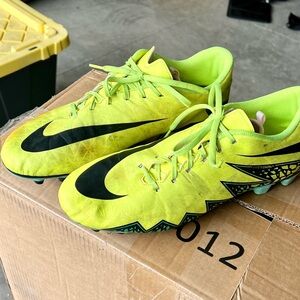 Bright Yellow Soccer Cleats with Black Accents
